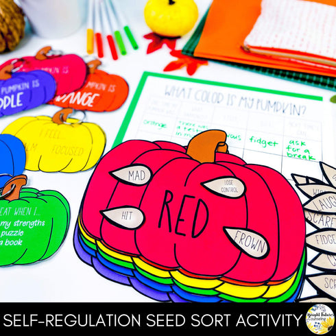 Self-Regulation Flip Book What Color Is Your Pumpkin? Fall Counseling Activity